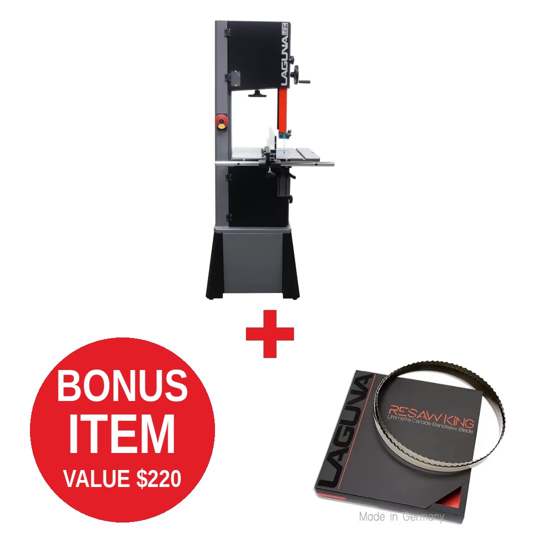 Laguna LAG-MBAND1412-175-P 14|12 1.75HP Bandsaw with 3/4in x 115in Resaw King Carbide Blade Package