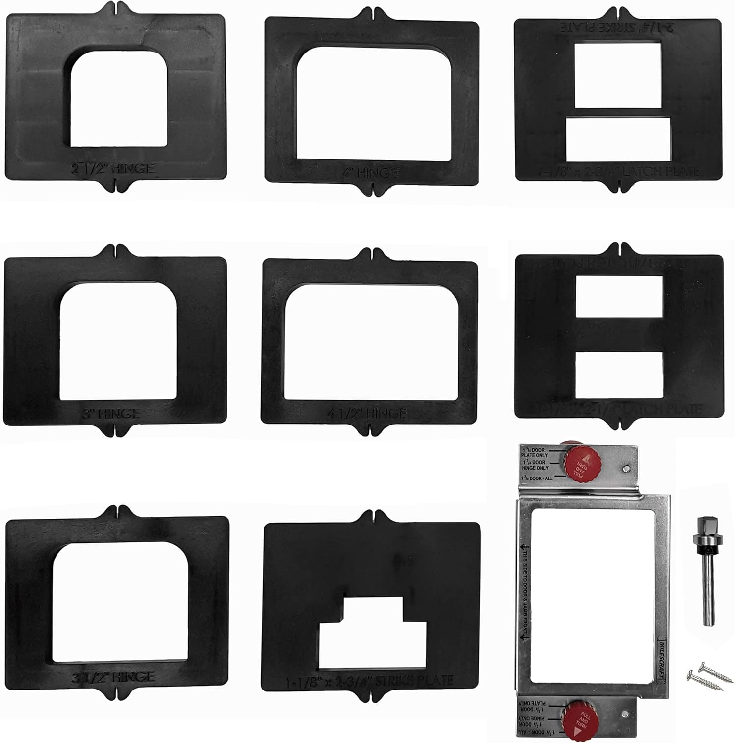 Milescraft MILE-1213 HingeMate 300 Drop-in Template System For Routing Hinge Strike And Latch Plate Mortises