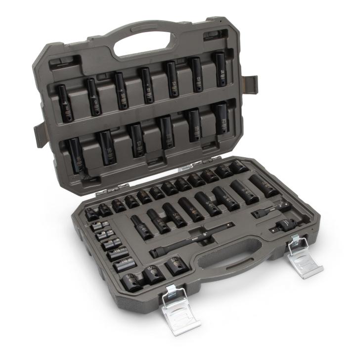 GEARWRENCH GW-84916N 3/8in Drive 6 Point Standard And Deep Impact SAE/Metric Socket Set 44-Pieces