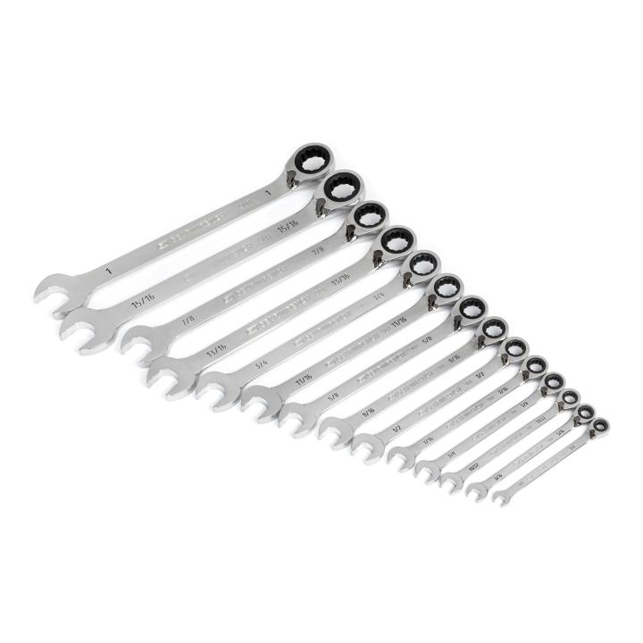 GEARWRENCH GW-86660 90-Tooth 12 Point SAE Reversible Ratcheting Wrench Set 14-Pieces