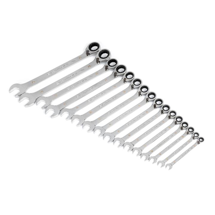GEARWRENCH GW-86629 90-Tooth 12 Point Metric Reversible Ratcheting Wrench Set 16-Pieces