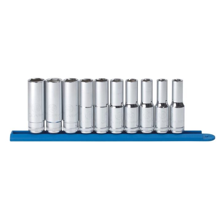 GEARWRENCH GW-80704 1/2in Drive 6 Point Deep Metric Socket Set 10-Pieces
