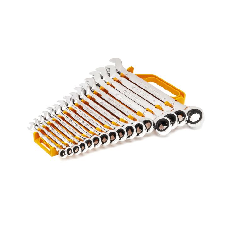 GEARWRENCH GW-9416 72-Tooth 12 Point Ratcheting Combination Metric Wrench Set 16-Pieces