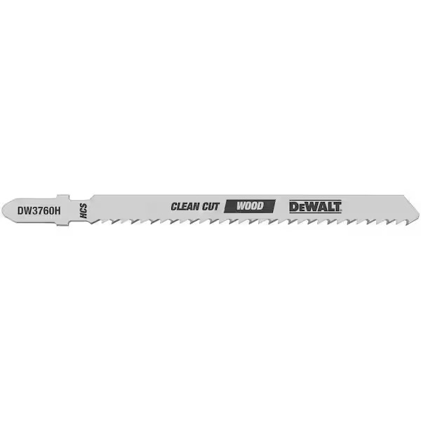 DEWALT DEW-DW3760-5 4in 10 TPI Fine Finish Wood Cut Cobalt Steel T-Shank Jig Saw Blades 5 Pieces