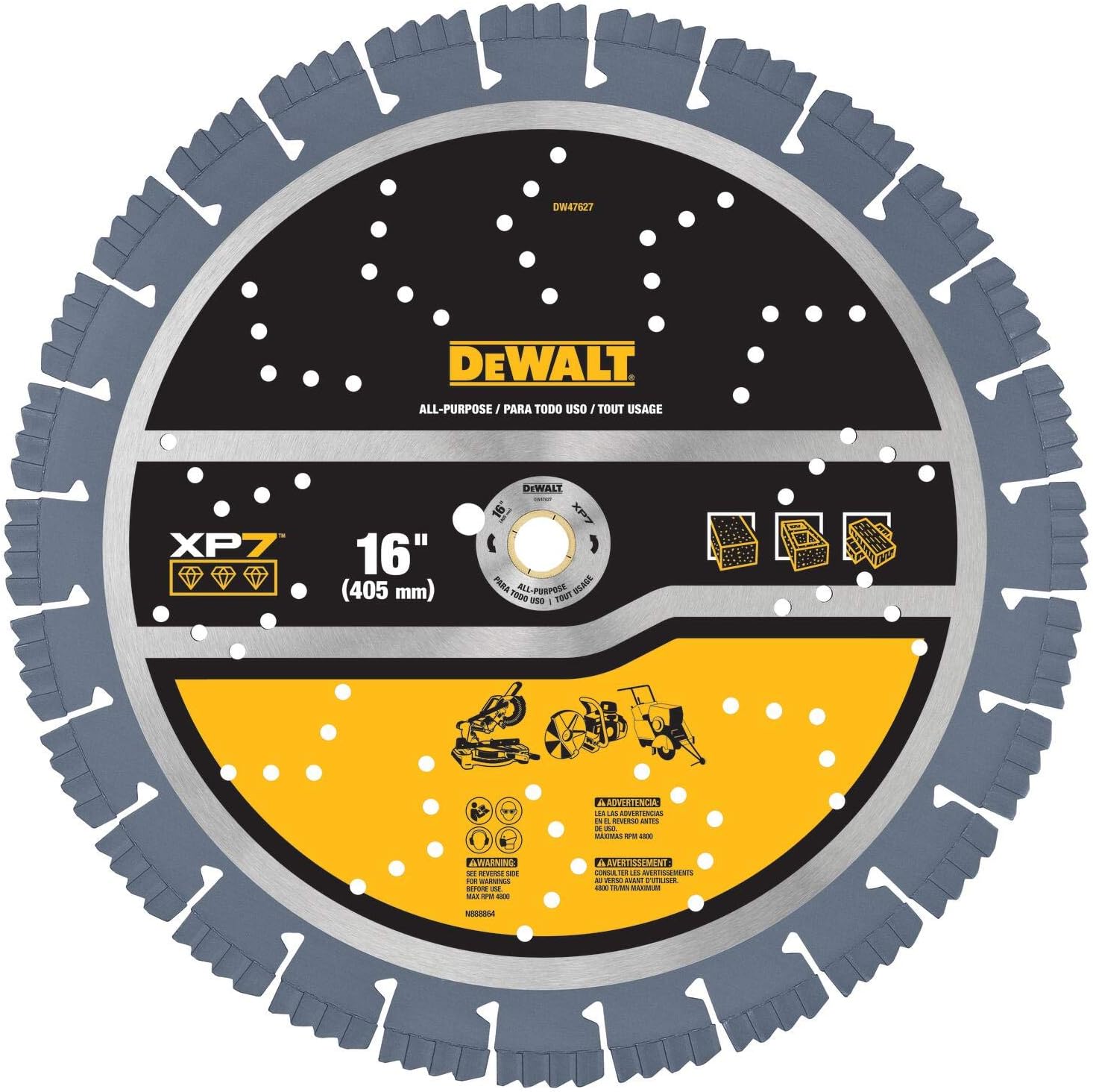 DEWALT DEW-DW47627 XP7 16in All-Purpose Segmented Diamond Blade