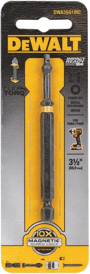 DEWALT DEW-DWAF3SQ1IR 3.5in Square 1 FLEXTORQ 1-Pack