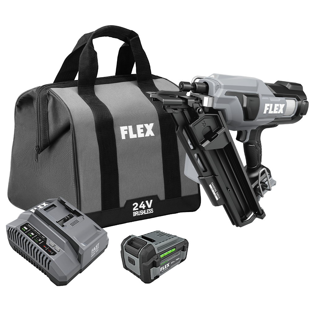 FLEX FL-FX4351B-1C 24V 30deg Framing Nailer 5.0Ah Kit