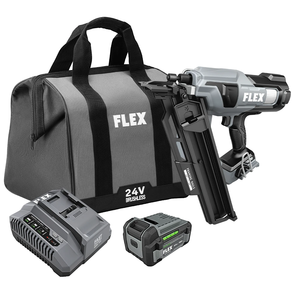 FLEX FL-FX4351A-1C 24V 21deg Framing Nailer 5.0Ah Kit
