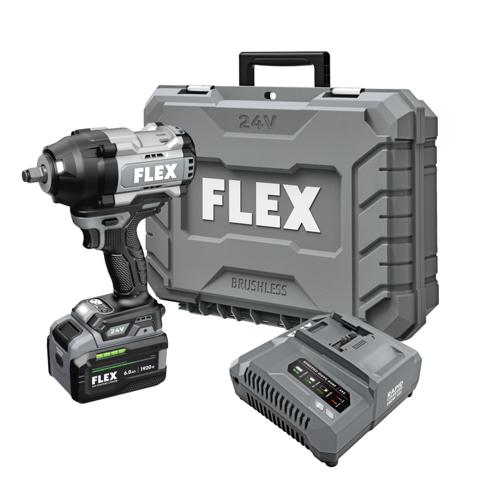 FLEX FL-FX1472-1H 24V 1/2in High Torque Impact Wrench Stacked Lithium 6.0Ah Kit