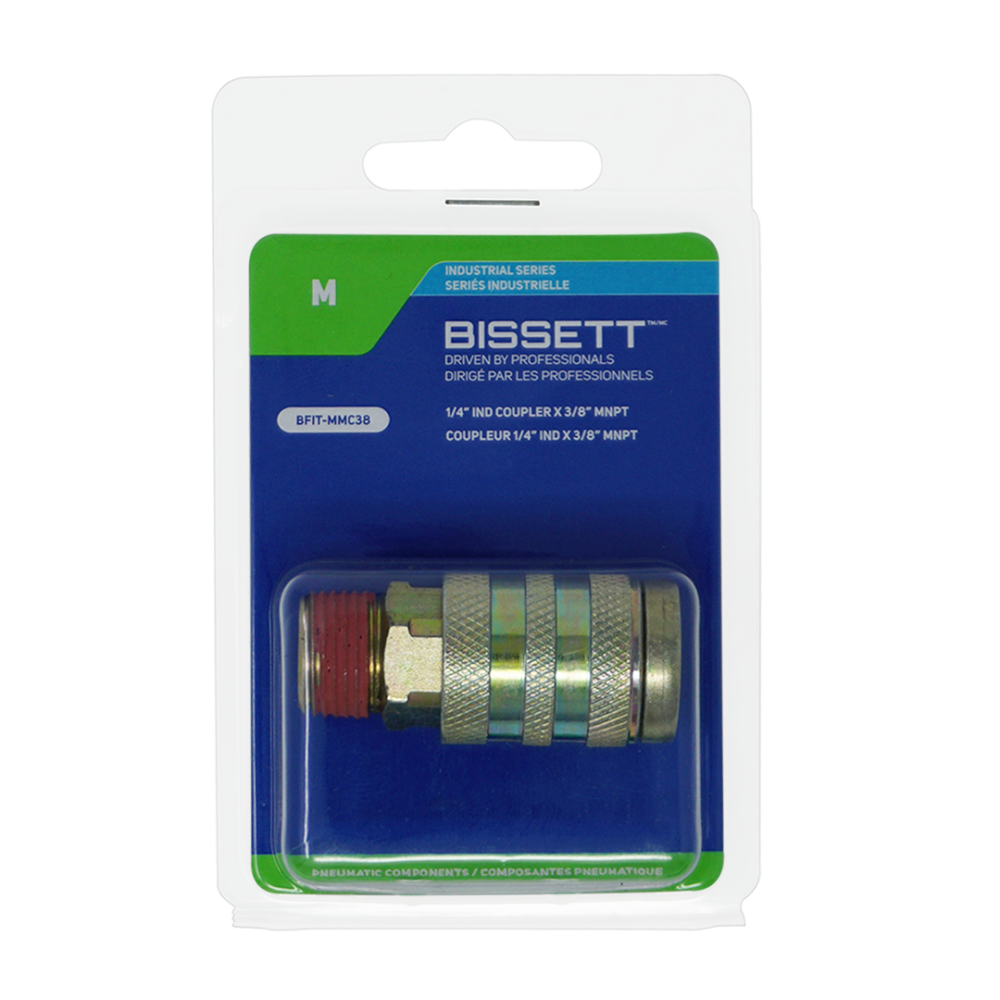 Bissett BIS-BFIT-MMC38 1/4in Industrial Coupler x 3/8in Male NPT
