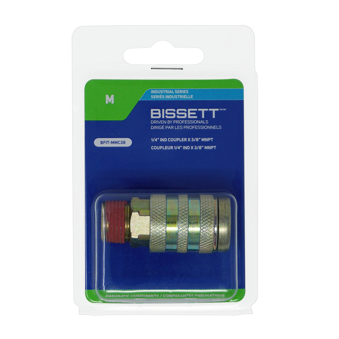 Bissett BIS-BFIT-MMC38 1/4in Industrial Coupler x 3/8in Male NPT