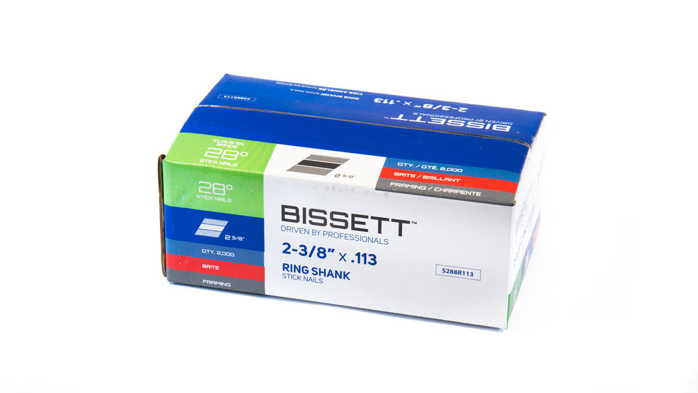 Bissett BIS-S288R113 2-1/2in Ring Shank Stick Nail 2M