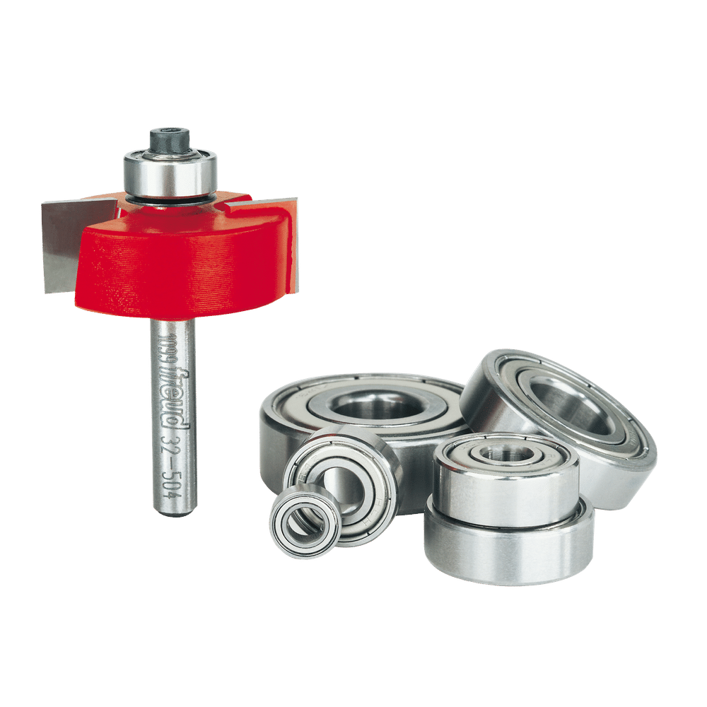 Freud FRE-32-504 Flush Rabbeting Bit Set 1/4SH With Bearings 1/8in to 1/2in Depth