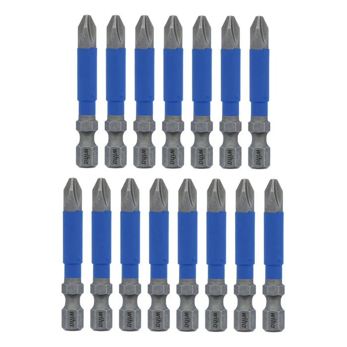 Wiha Tools WIHA-70242 Phillips #2 x 2in Terminator Blue Impact Bit 15 Pack