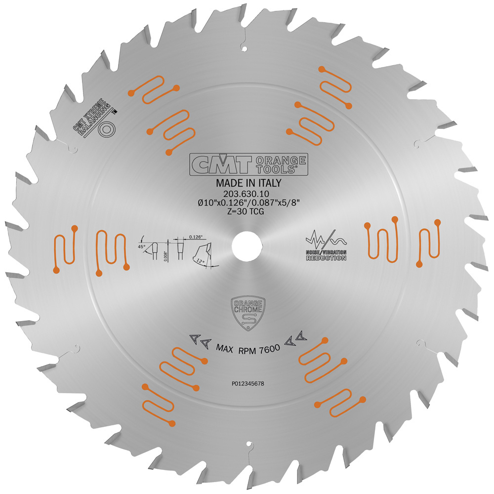 CMT Orange Tools CMT-20363010 10in x 5/8in Heavy-Duty Glue Line Ripping Blade