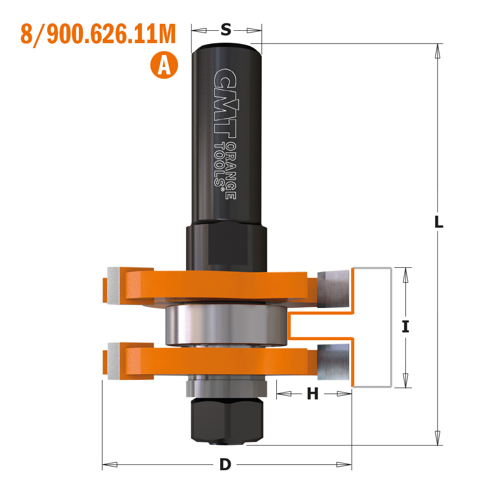 CMT Orange Tools CMT-80062611 1-7/8in Dia Tongue And Groove Set