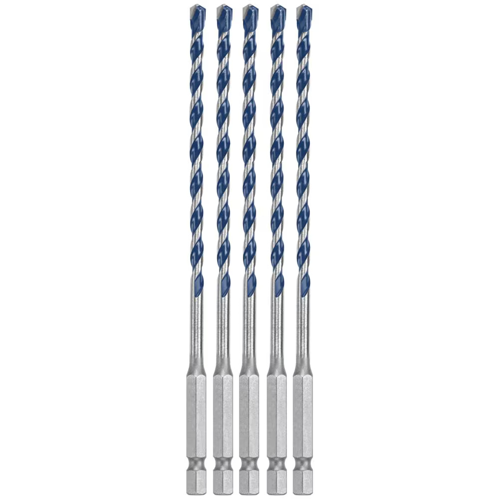 Bosch BOS-HCBG0405 3/16inx6in BlueGranite Turbo Carbide Hammer Drill Bits 5 Pieces