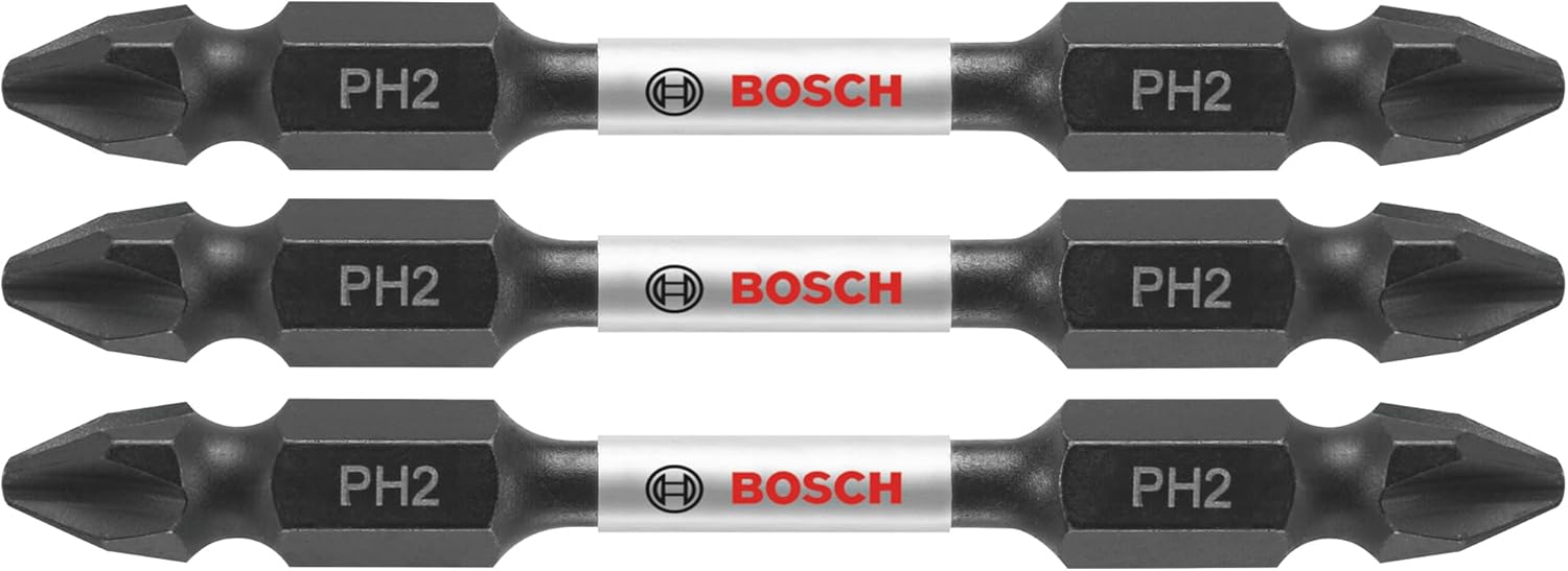 Bosch BOS-ITDEPH22503 2.5in Impact Tough Phillips 2 Double-Ended Power Bits 3 Pack