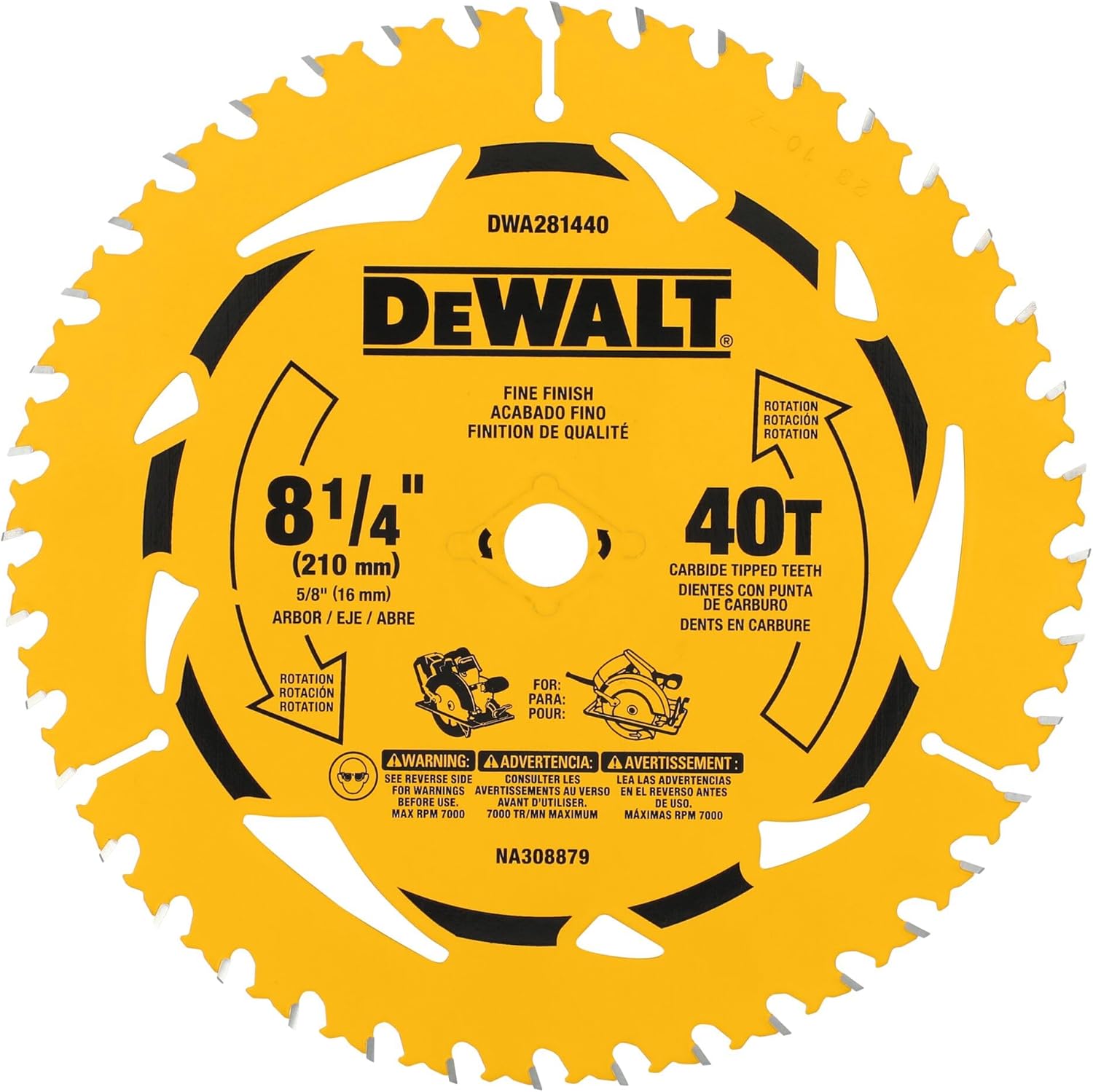 DEWALT DEW-DWA281440 8-1/4in x 40 Teeth Circular Saw Blade