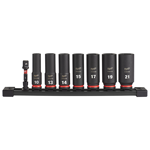 Milwaukee MIL-49-66-7021SHOCKWAVE Impact Duty 3/8in Drive Metric Deep 6 Point 8-Piece Socket Set