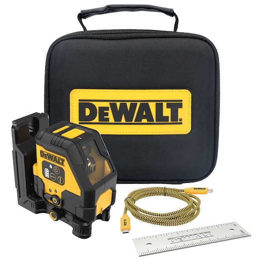 DEWALT DEW-DCLE14201RB USB Rechargeable Red Cross Line Laser Base Kit