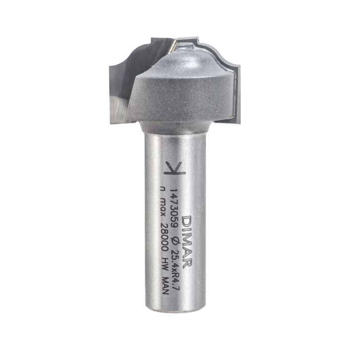 Dimar DIM-124RB8-25 1in Diameter, Carbide Tipped, Step Flat Ogee Plunge Bits, 2 Flutes, 1/2in Shank, 2 3/32in Length
