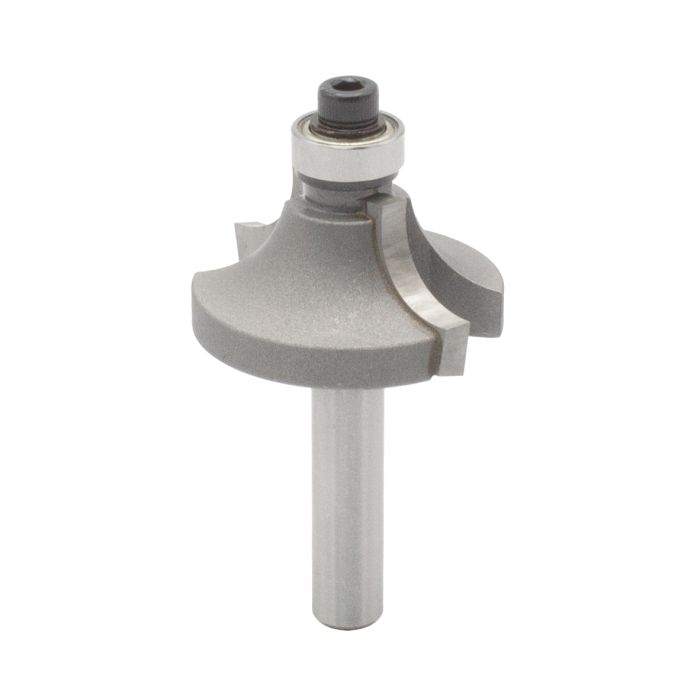 Dimar DIM-109RS4-3 1 1/8in Diameter, Carbide Tipped, Beading Bit with 3/8in Ball Bearing, 2 Flutes, 1/4in Shank, 1 15/16in Length