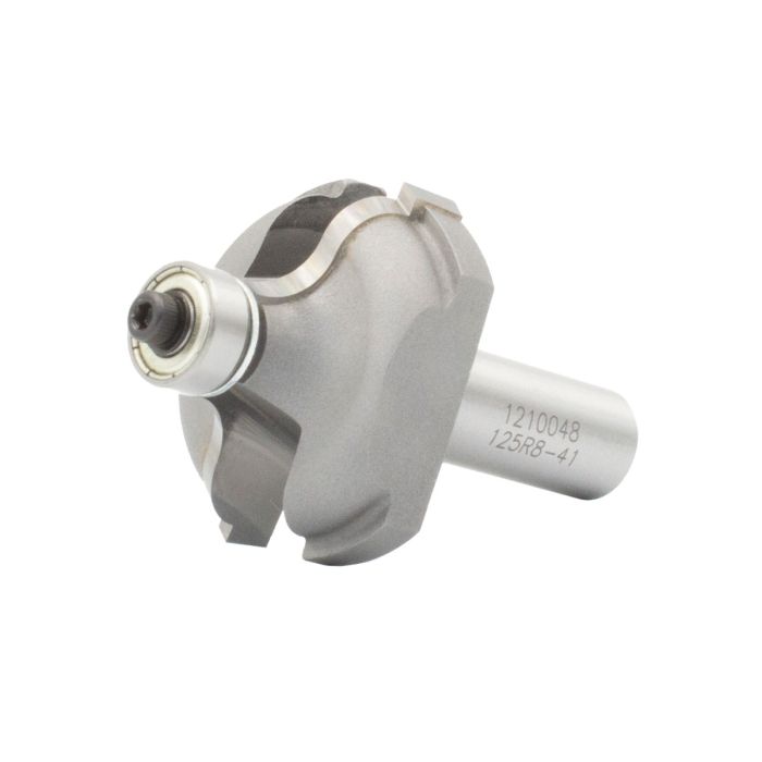 Dimar DIM-125R8-41 1 5/8in Diameter, Carbide Tipped, Ogee Fillet Bit with Ball Bearing, 2 Flutes, 1/2in Shank, 2 5/8in Length