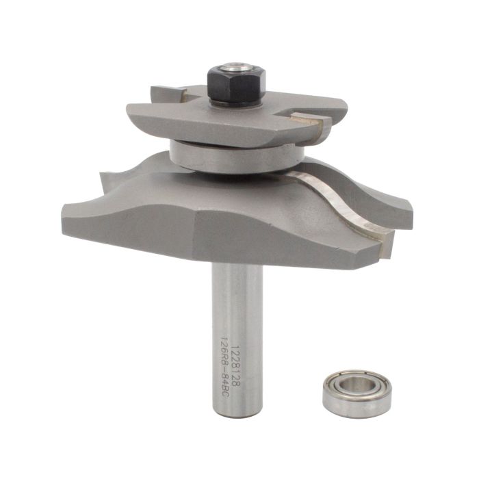 Dimar DIM-126R8-84BC 3-3/8in DIA, Carbide Tipped, Ogee Fillet Raised Panel Bit with Back Cutter, 2 Flutes, 1/2in Shank, 3-1/16in Length
