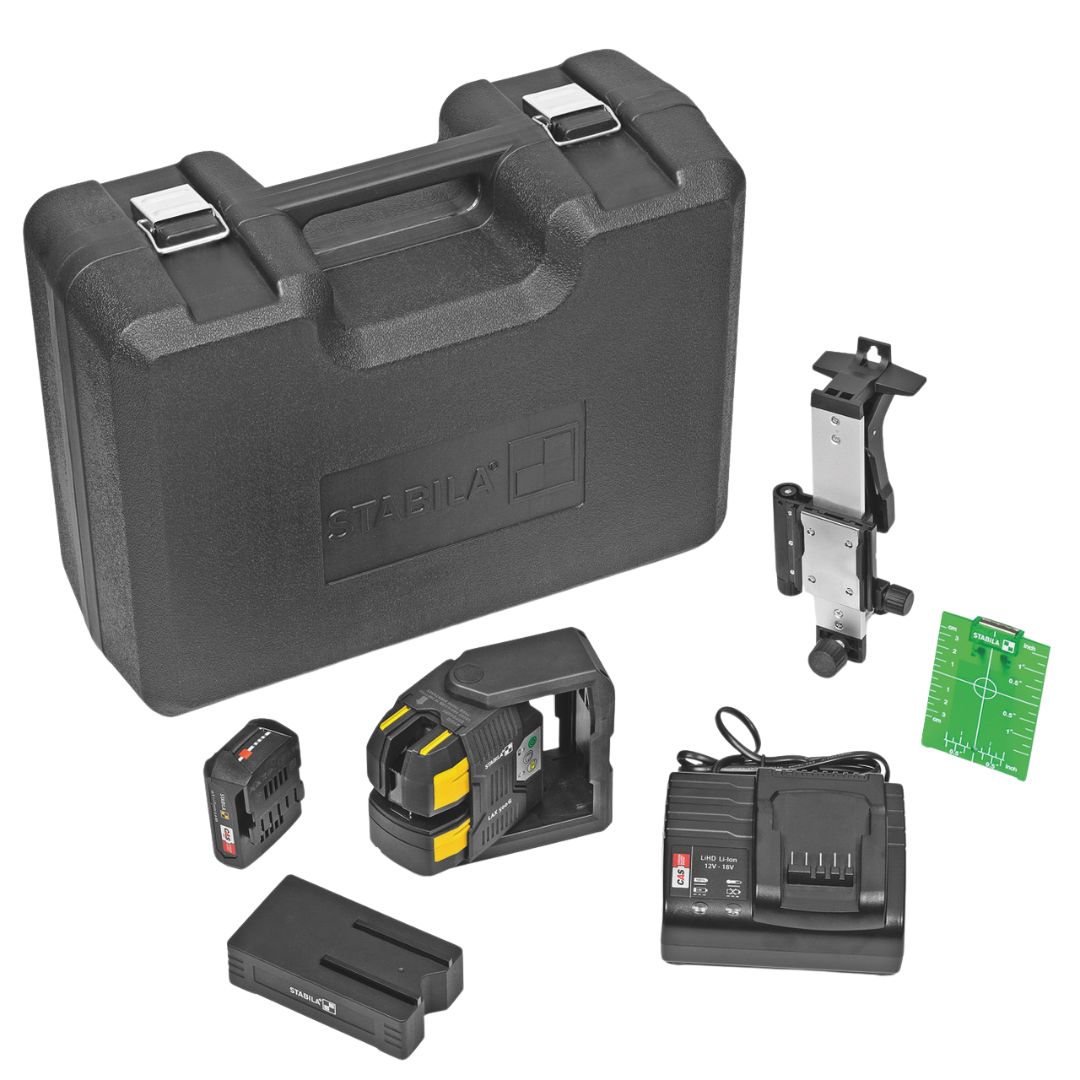 Stabila STAB-03520 LAX 500 G 12V Crossline & Plumb Dots Laser 7-Piece Kit