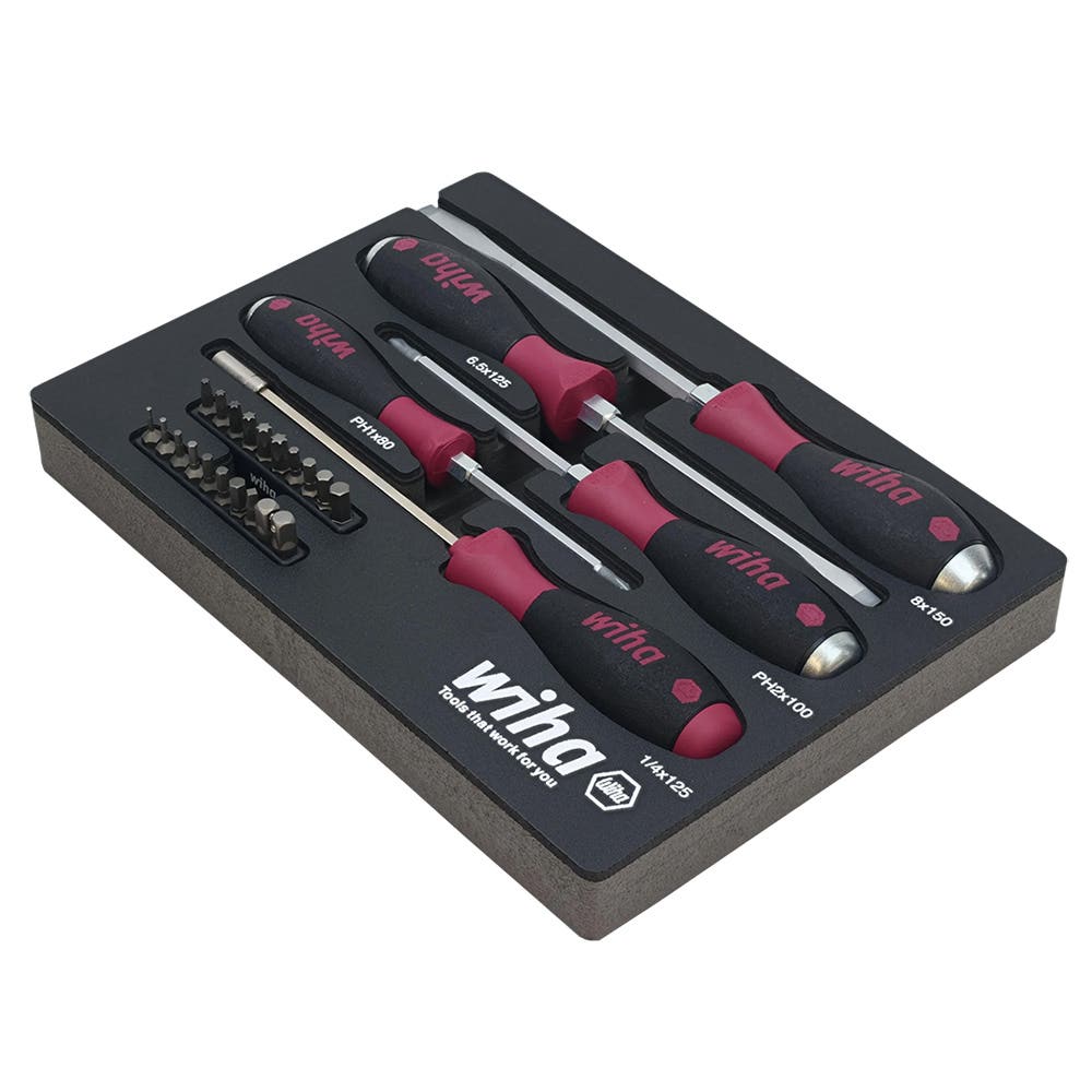 Wiha Tools WIHA-52690 25-Piece MicroFinish Screwdriver and Bit Foam Tray Set