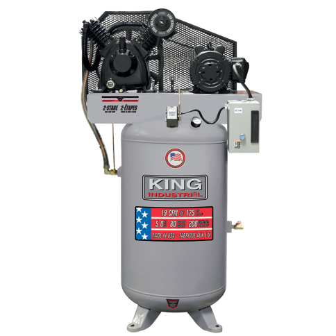 King Canada KING-KC-5280V3-MS 2-Stage 5 HP 80 Gallon Air Compressor
