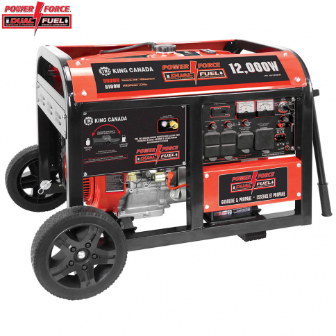 King Canada KING-KCG-12001GE-DF 12000W Gasoline/Propane Generator with Electric Start