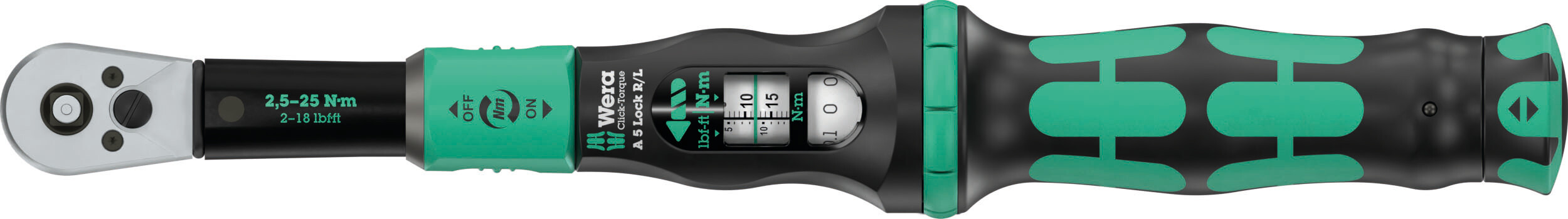 Wera Tools Wera-05075693001 Click-Torque Lock A 5 R/L Torque Wrench, 2.5-25 Nm