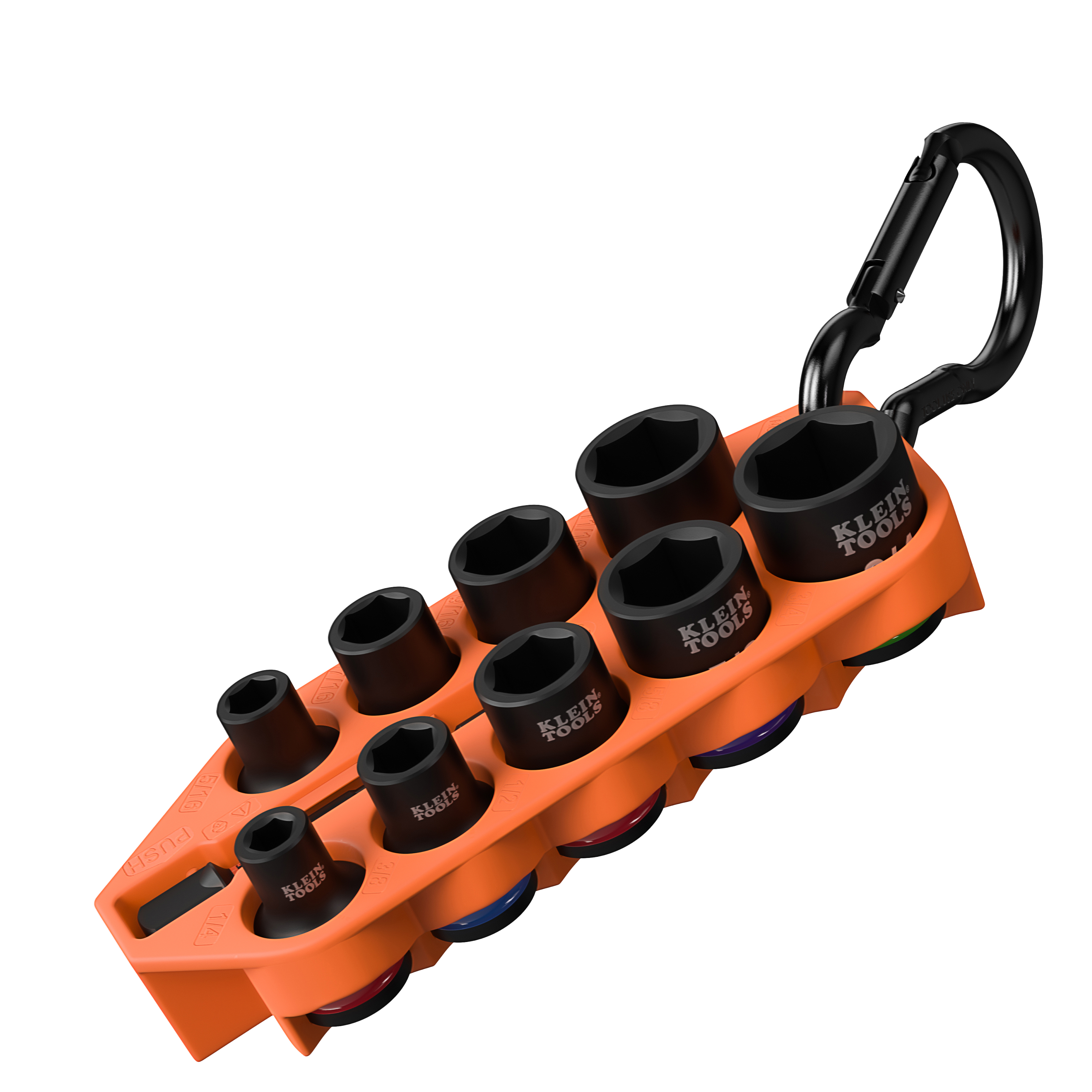 Klein Tools KLE-33809 Grab-And-Go Impact Socket Set, SAE, 10-Piece