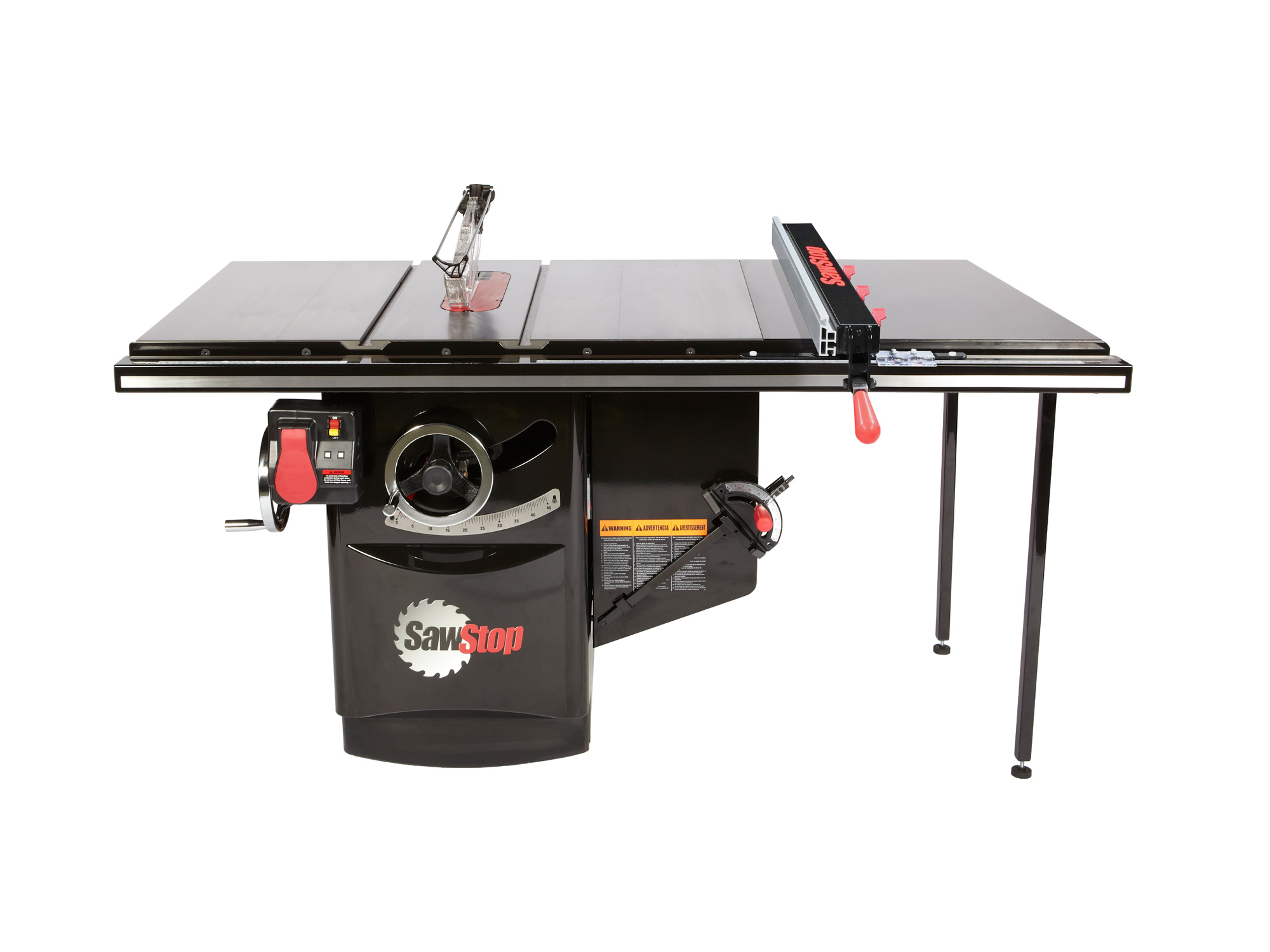 SawStop SAW-ICS31230-ATGI36 Industrial 3HP, 1ph, 230V Cabinet Saw with 36in Industrial T-Glide Advance Rip Fence, Rails & Extension Table