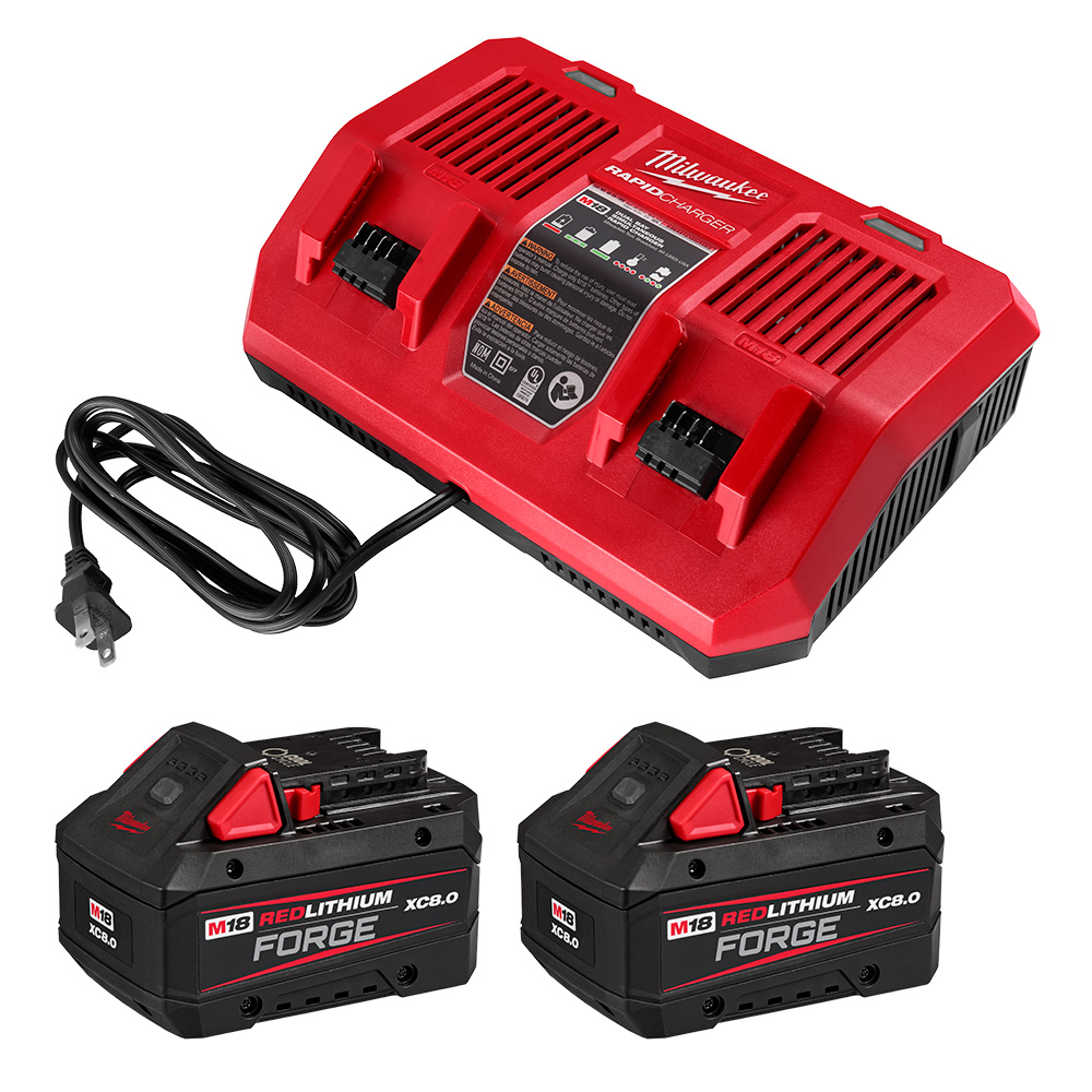 Milwaukee MIL-48-59-1888 M18 FORGE 2x8.0Ah Starter Kit with Dual Bay Rapid Charger