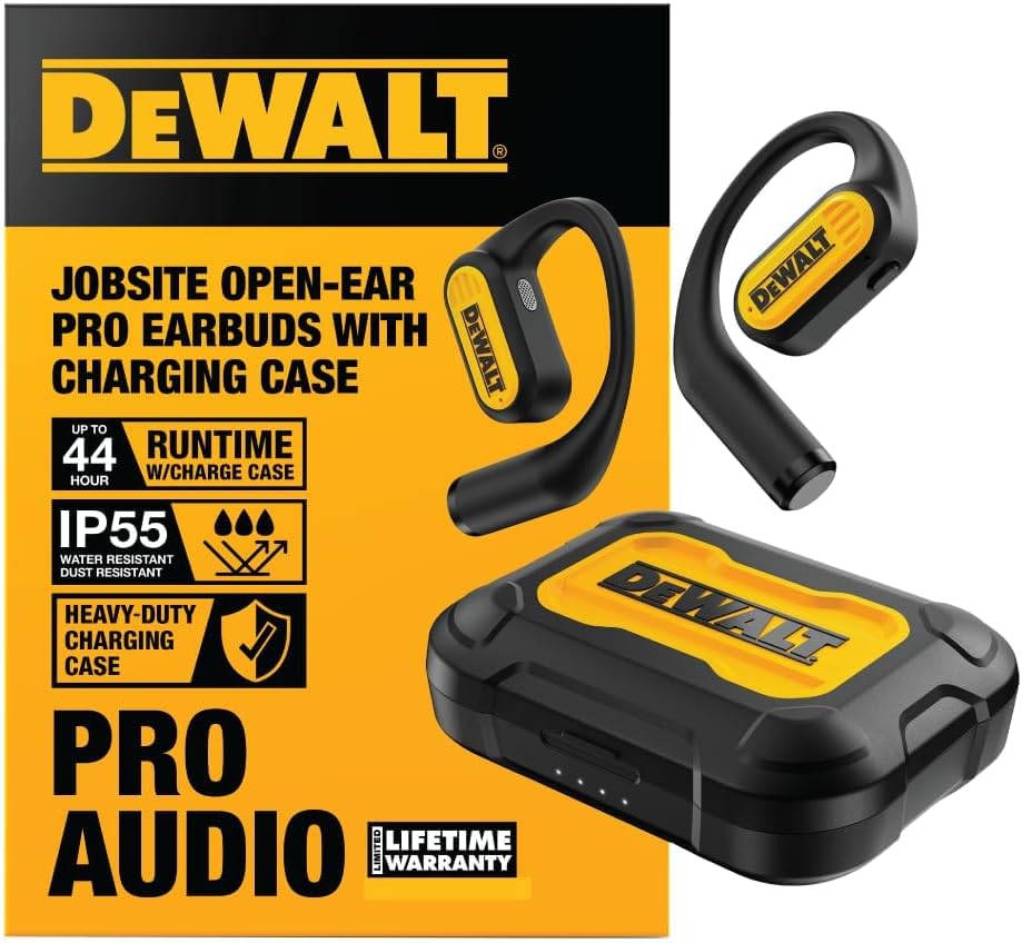 DEWALT DEW-DXMA1902096 Jobsite Open-Ear Pro Earbuds with Charging Case