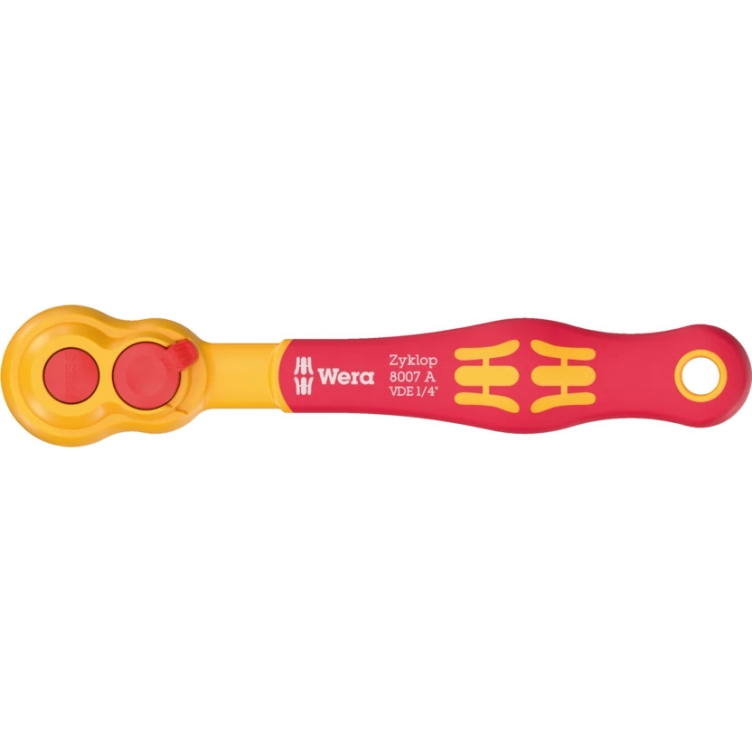 Wera Tools WERA-05004866001 8007 A VDE Zyklop Ratchet, Insulated w/ Reversing Lever, 1/4in Drive