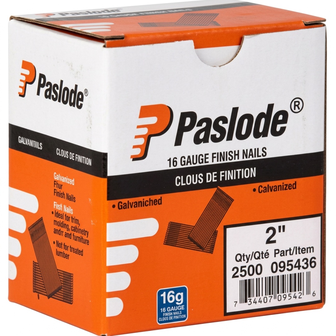Paslode PAS-095436 16-Gauge 2in Galvanized Smooth Shank Finish Nail 2500-Box