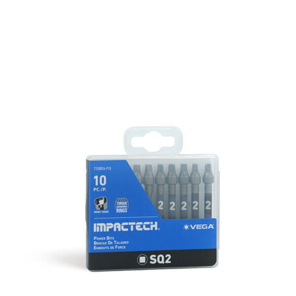 Vega VEGA-T150R2A-P10 Impactech Square (Robertson) #2 Power Bit 2in 5-Pack