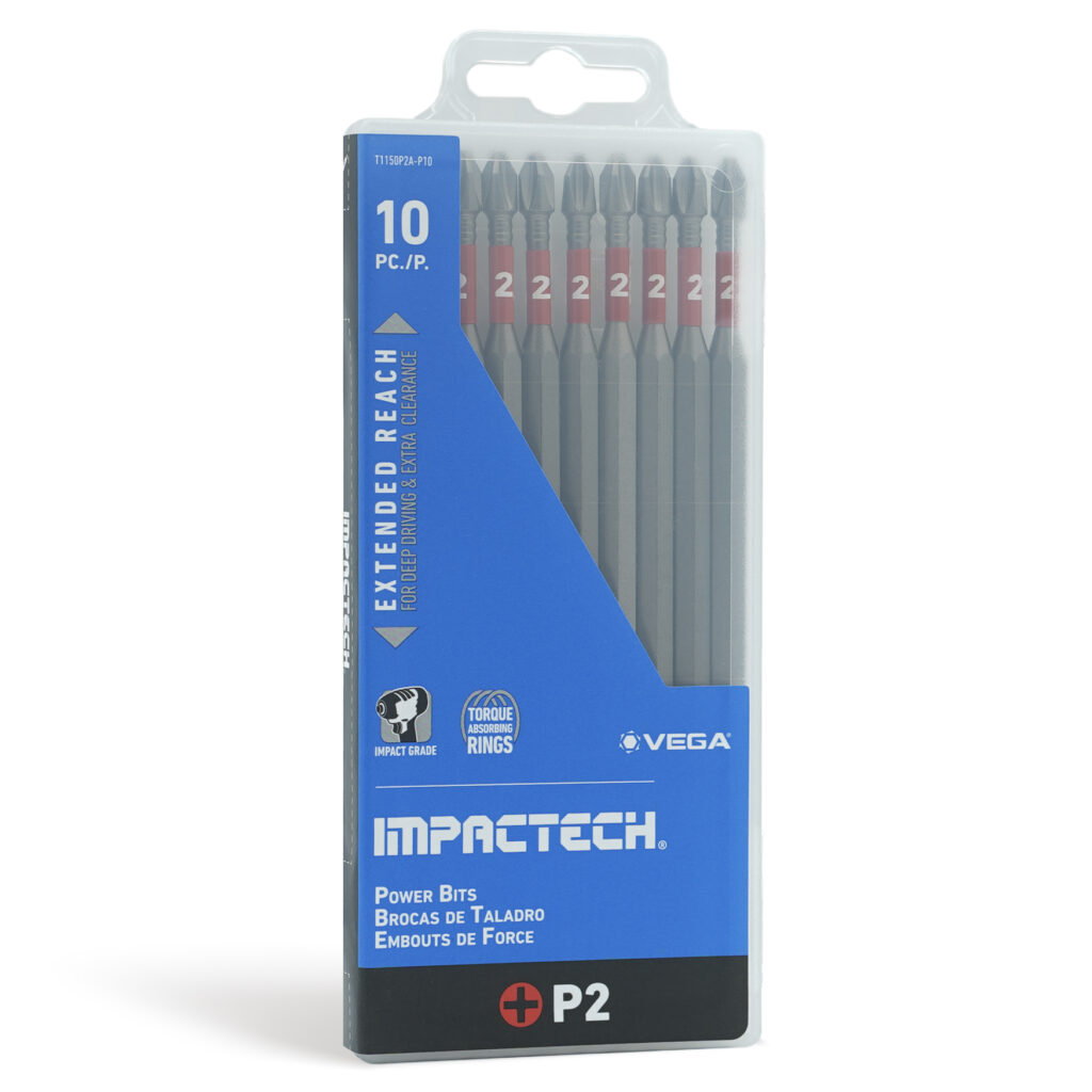Vega VEGA-T1150P2A-P10 Impactech Phillips #2 6in Power Bit 10-Pack
