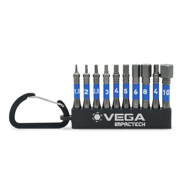 Vega VEGA-T150HMCS10 Impactech Hex Metric Carabiner Set 2in 10-Piece