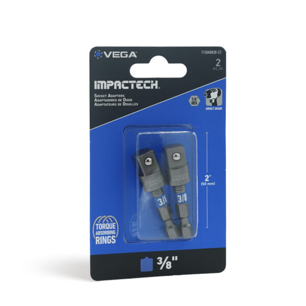 Vega VEGA-T150ADB38-C2 Impactech Socket Adapter 3/8in 2in 2-Pack