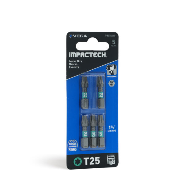 Vega VEGA-T125T25A-C5 T125T25A-C5 Impactech TORX T25 Insert Bit 1in 5-Pack