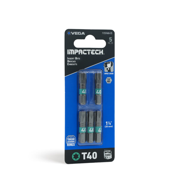 Vega VEGA-T125T40A-C5 Impactech TORX T40 Insert Bit 1in 5-Pack
