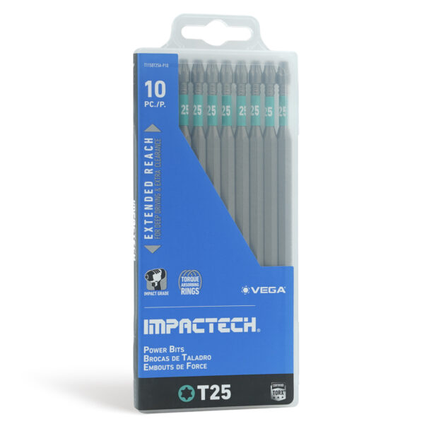 Vega VEGA-T1150T25A-P10 Impactech T-25 Torx 6in Power Bit 10-Pack