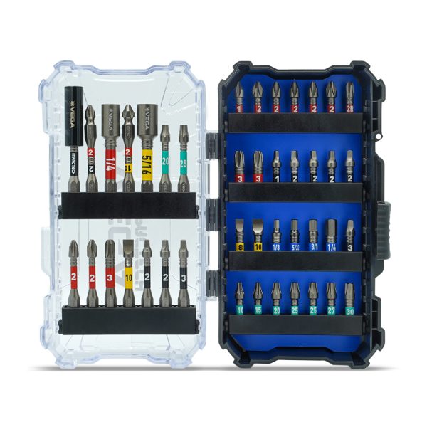 Vega VEGA-T42-1DB Impactech Clear Case Driver Bit Set, 42-Piece Set