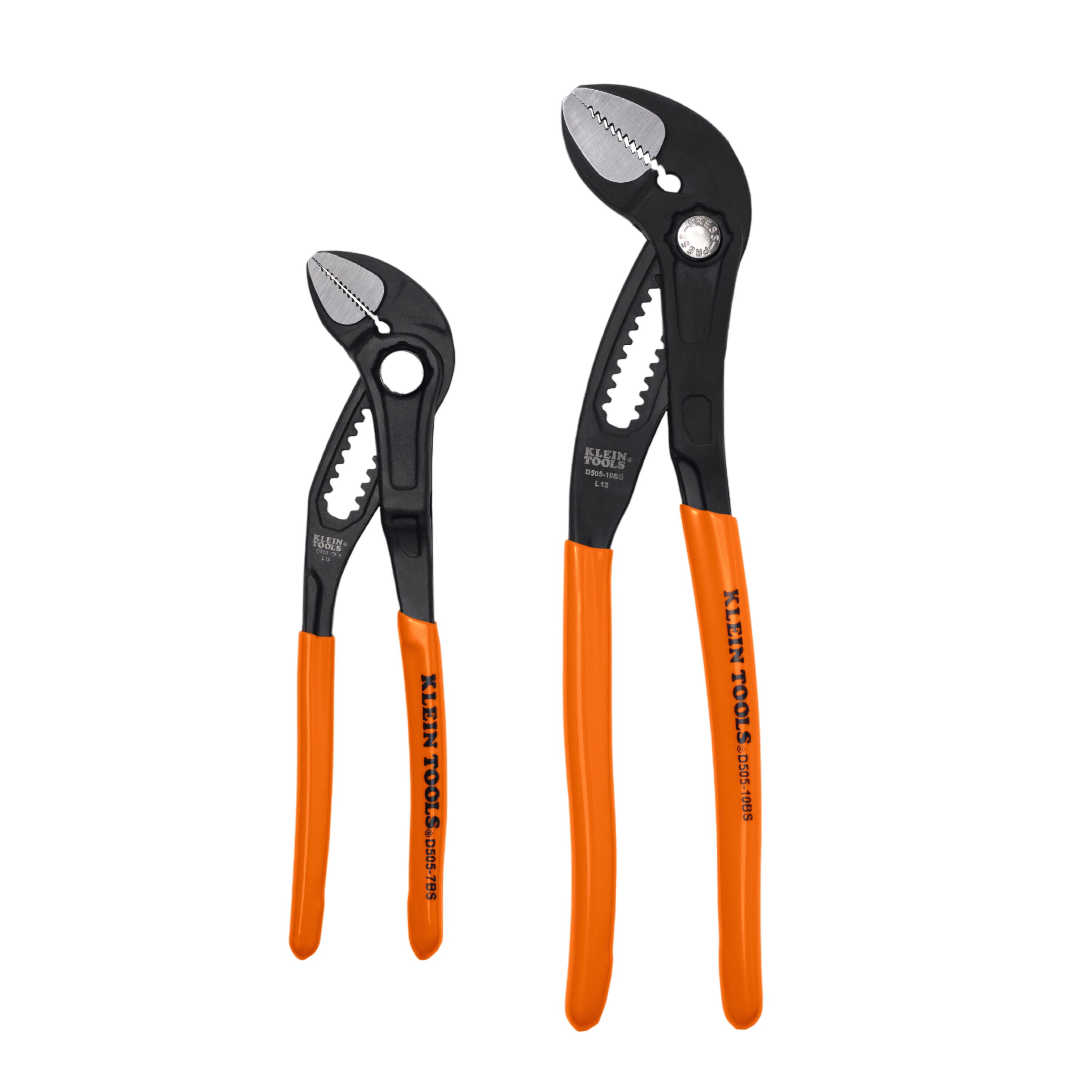 Klein KLE-D5052BSKIT Straight Jaw Quick-Adjust Pump Pliers Set 7in and 10in, 2-Piece