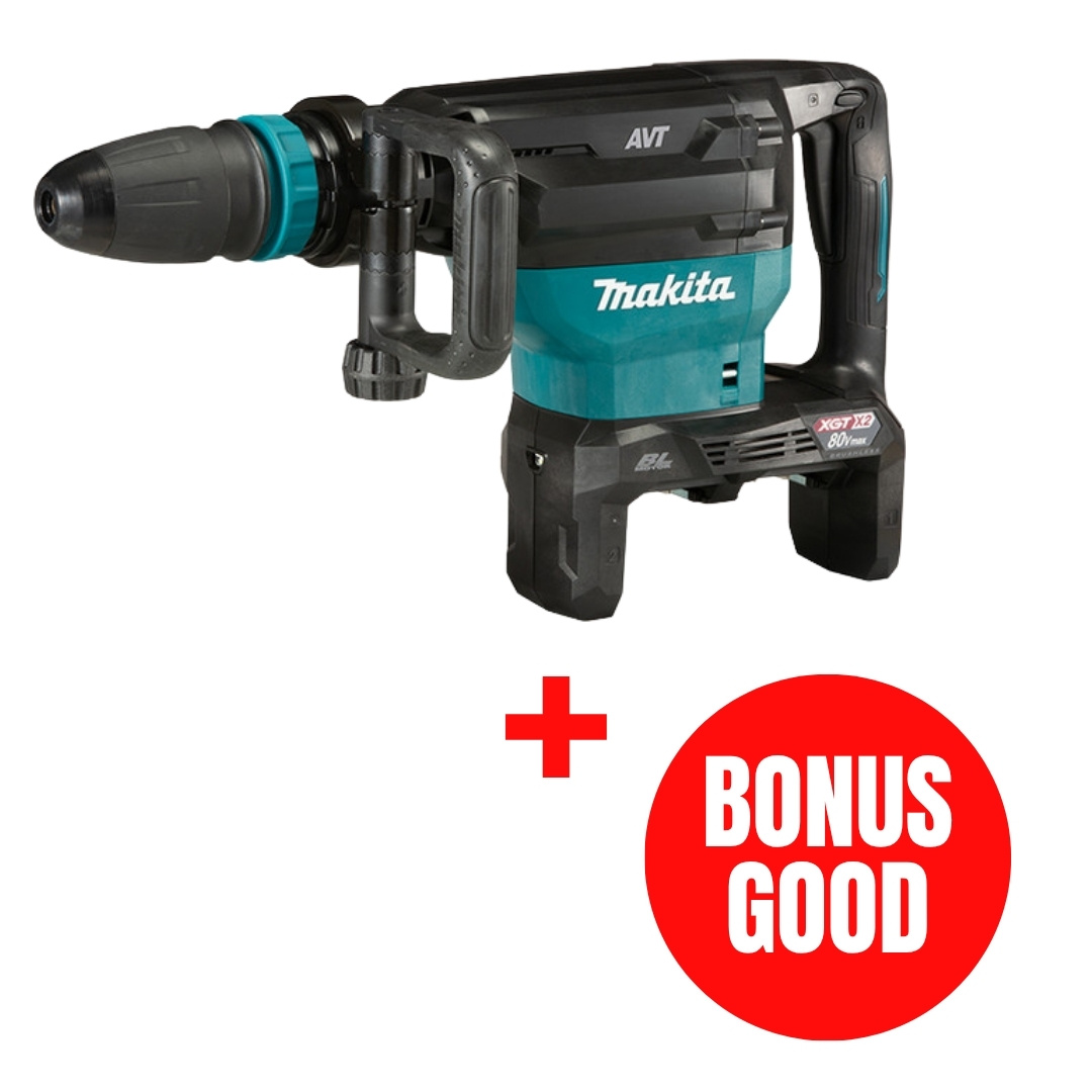 Makita MAK-HM002GZ03-JL26PROMO80V SDS-MAX Demolition Hammer Bare Tool + Bonus